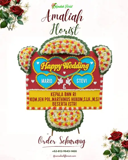 Papan Bunga Pernikahan Sigaluh